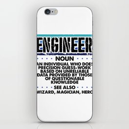 Engineer Gifts Precision Guesswork Wizard Magician Engineer Definition iPhone Skin