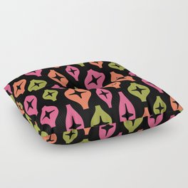 Floating Lanterns 630 Orange Green Pink and Black Floor Pillow