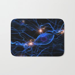 ACTIVE NERVE CELL DIGITALLY GENERATED IMAGE MEDICAL LABORATORY SCIENCE Bath Mat