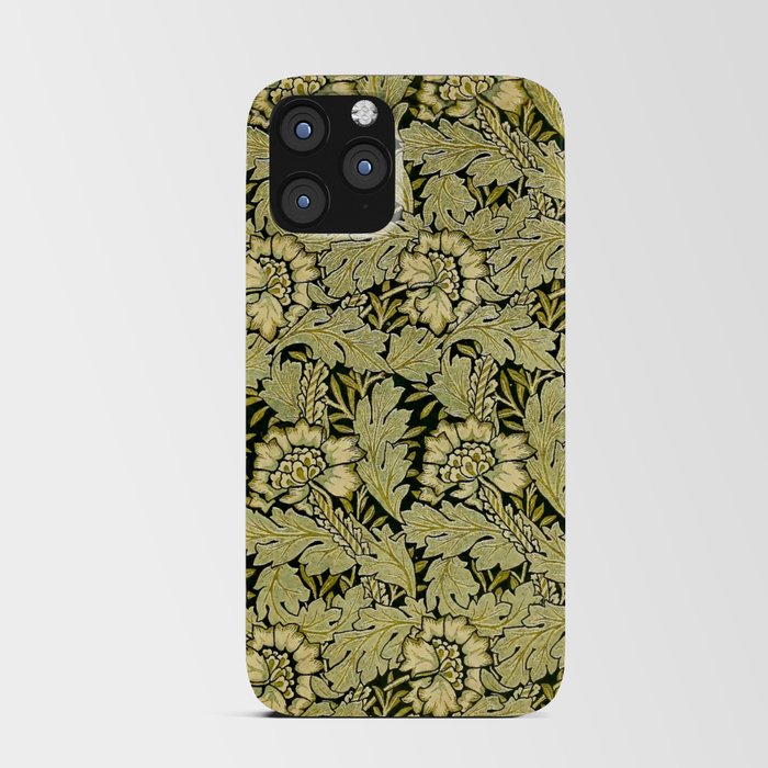 William Morris Anemone Green Leaves and Flowers iPhone Card Case