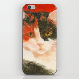 Classical calico cat portrait oil painting iPhone Skin
