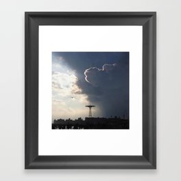 A View of The Parachute Ride At Coney Island Amusement Park NYC Framed Art Print