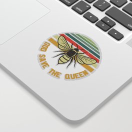 God Save The Queen Bee Vintage Sticker