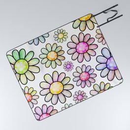 Doodle Daisy Flower Pattern 07 Picnic Blanket