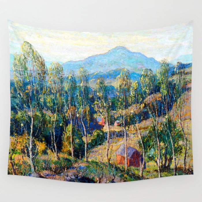 Ernest Lawson New England Birches Wall Tapestry