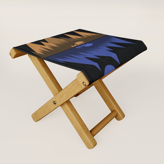 Bear Cubs Black Folding Stool By Rockettgraphics