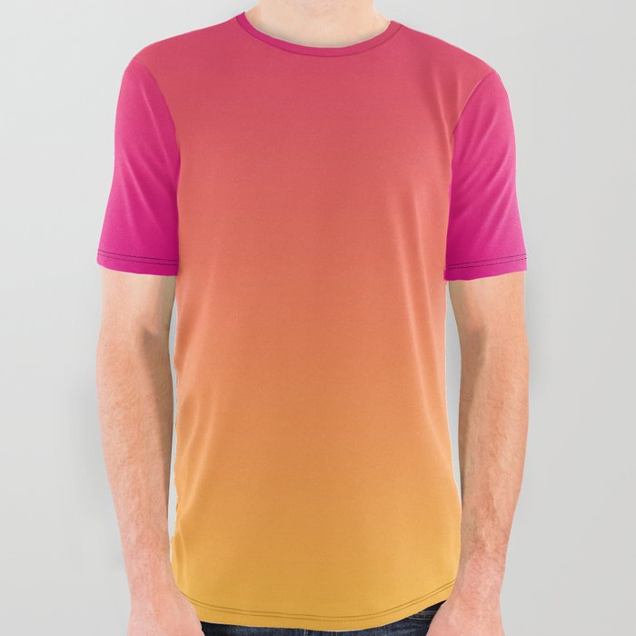 Pink and yellow graphic tee clearance