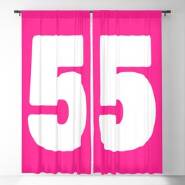 5 (White & Dark Pink Number) Blackout Curtain