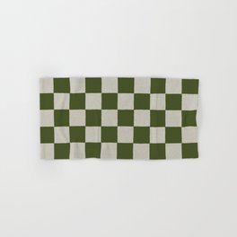checkerboard hand-painted-olive Hand & Bath Towel