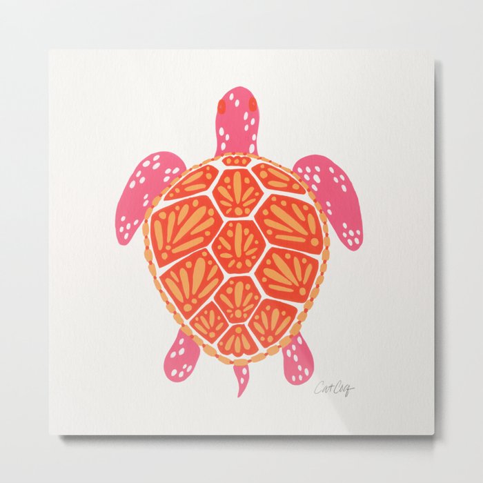 Sea Turtle – Melon Palette Metal Print