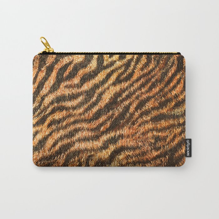 Bengal Tiger Fur Wildlife Print Pattern Carry-All Pouch