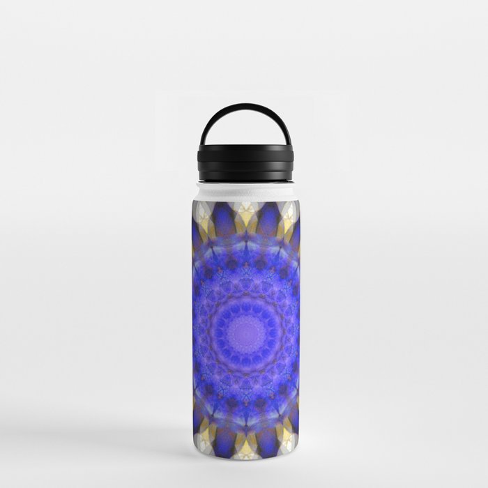 Purple Royalty Mandala - Purple And Gold Art Water Bottle
