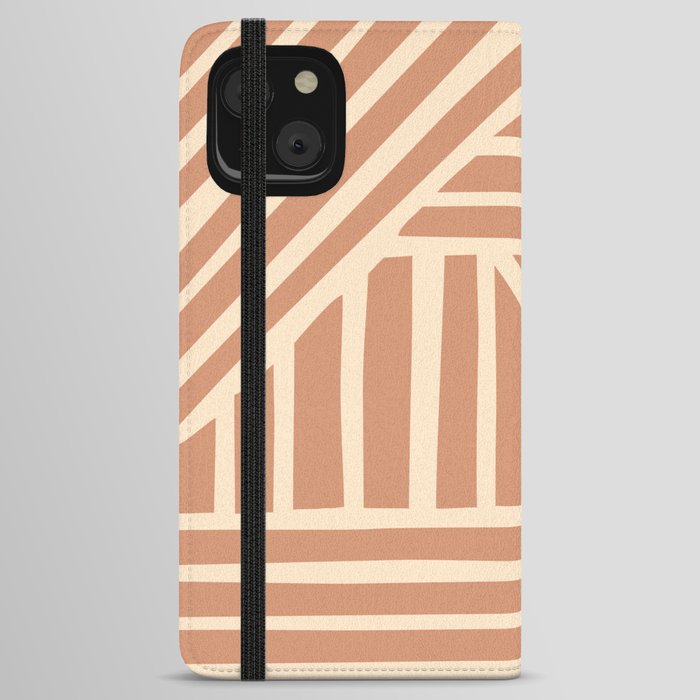 Abstract Shapes 220 in Brown Beige iPhone Wallet Case