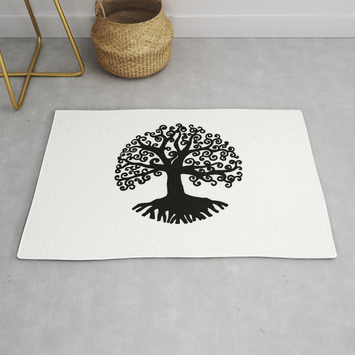Black And White Abstract Tree Of Life I Rug By Vikkart Society6