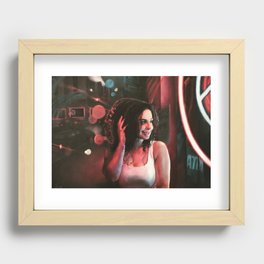 Pink Neon Recessed Framed Print