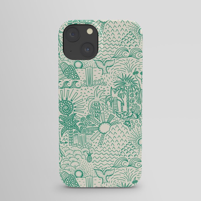 Hawaiian Hula Dancer Toile - Green iPhone Case