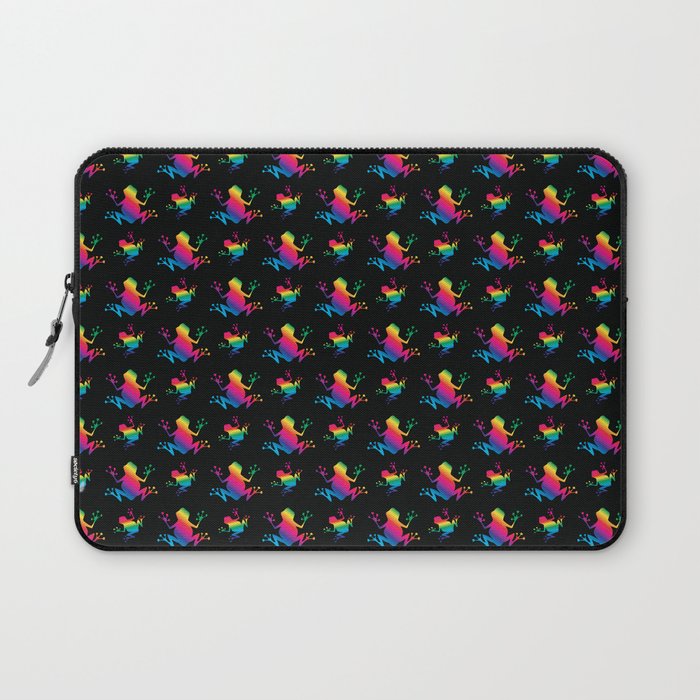 Rainbow Frogs Pattern Laptop Sleeve