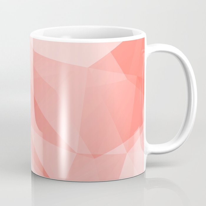 Pantone Living Coral Color of the Year 2019 on Abstract Geometric Shape Pattern Coffee Mug