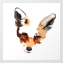 Fox Ink Blot Color Art Print