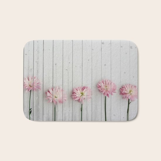 Pink Flowers Bath Mat