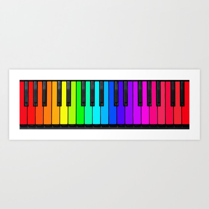 Rainbow Piano Keyboard  Art Print