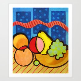 Colorful Fruit Basket Art Print