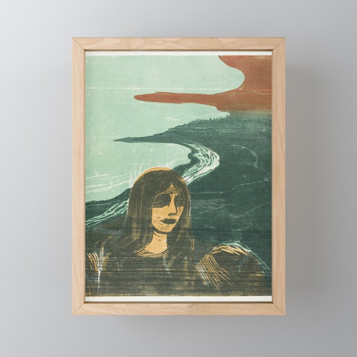 Woman’s Head against the Shore (1899) by Edvard Munch. Framed Mini Art Print