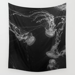 Jellyfish (Black and White) Wall Tapestry
