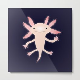 Axolotl vector illustration Metal Print | Vector, Neotenic, Axolotl, Digital, Mexicansalamander, Gils, Pet, Walkingfish, Fish, Illustration 