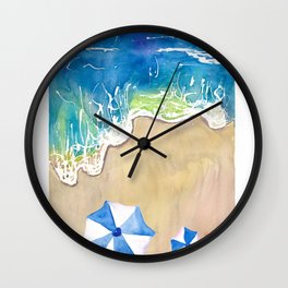 Dreaming Of Summer Vacations at The Beach Wall Clock