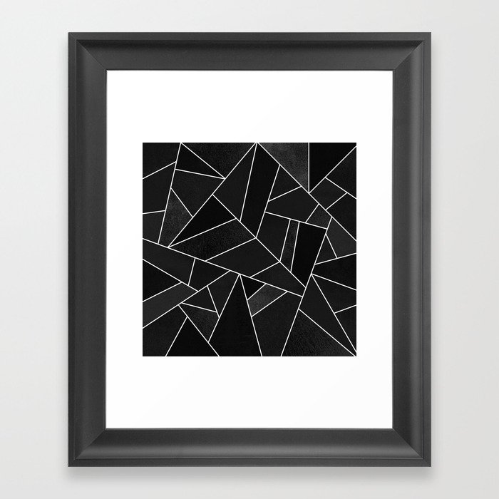 Black Stone Framed Art Print