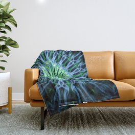 Light blue and light green mandala Throw Blanket