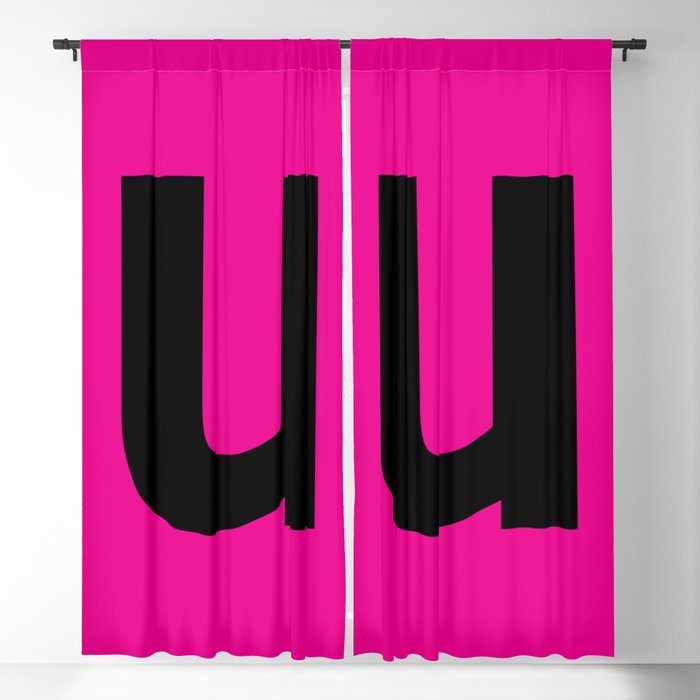 letter U (Black & Magenta) Blackout Curtain