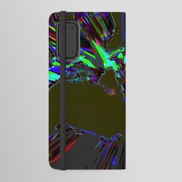 Seroenzyme Artsy atom look-alike, tiles, full of blocks, blurry and wavy colorful shapes of various sizes on plain wall Android Wallet Case