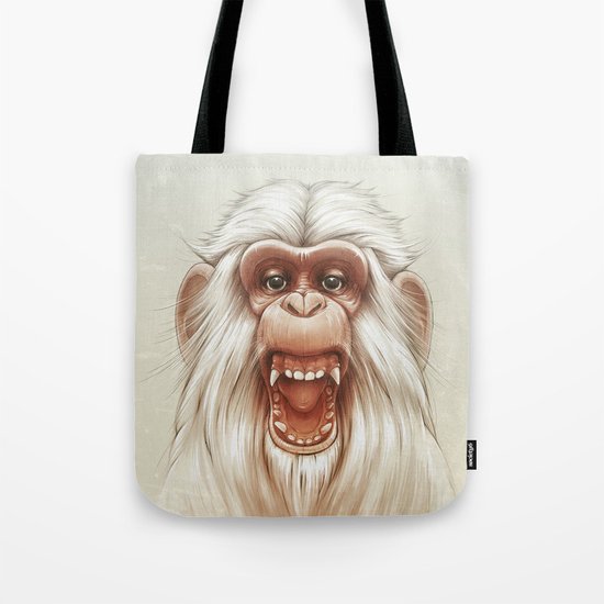 The White Angry Monkey Tote Bag