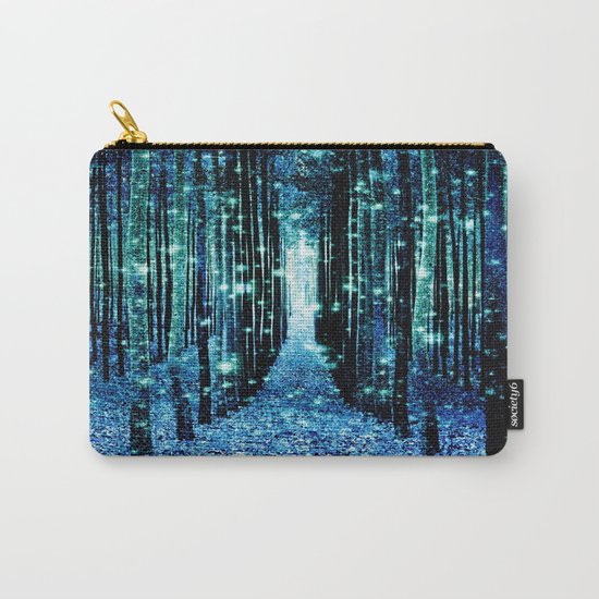 Magical Forest Teal Turquoise Carry-All Pouch