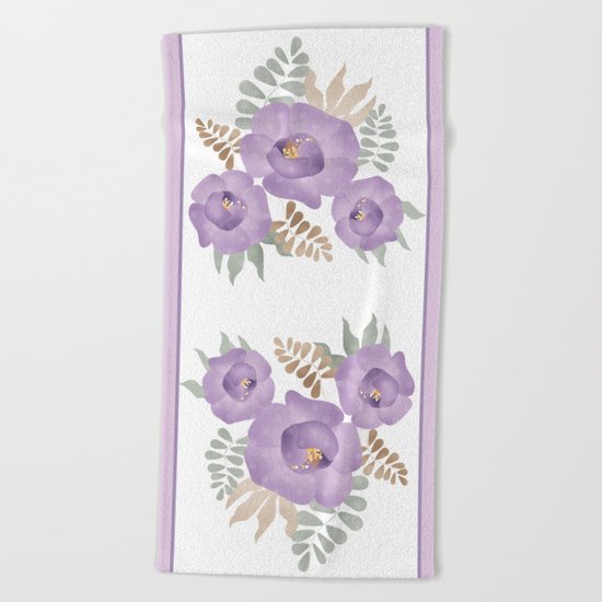 Light lilac roses. Beach Towel
