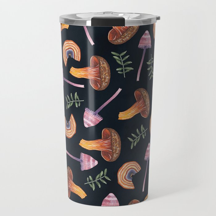 mushroom pattern / wild life Travel Mug