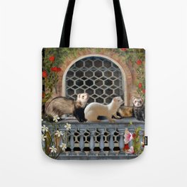 Ferrets Out on the Balcony Tote Bag