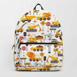 Watercolor Construction Vehicles Backpack