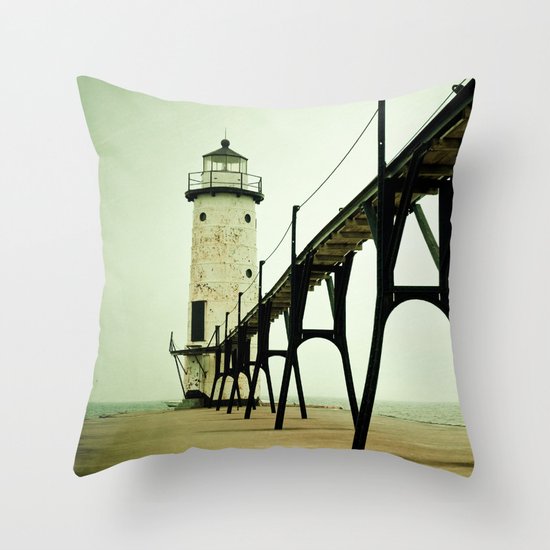 Manistee Light Throw Pillow