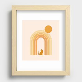 Abstraction_CAT_CUTE_LOVE_RAINBOW_SUNSHINE_POP_ART_1219A Recessed Framed Print