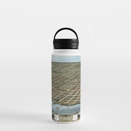 Bird's eye view of the city of Erie vintage pictorial map Water Bottle