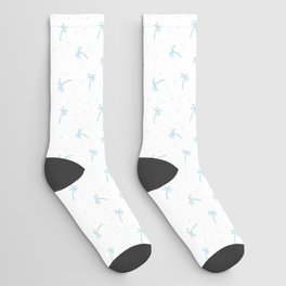 Baby Blue Doodle Palm Tree Pattern Socks