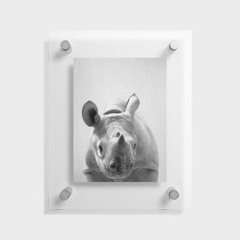 Baby Rhino - Black & White Floating Acrylic Print
