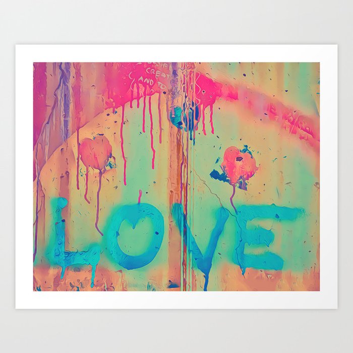 Love Painting pink, dreams, pastel, love, cute,  Art Print