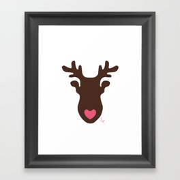Holiday Santa's Reindeer Rudolph at Christmas Framed Art Print