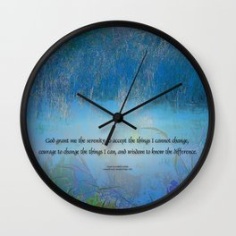 Serenity Prayer Blue Marsh Wall Clock