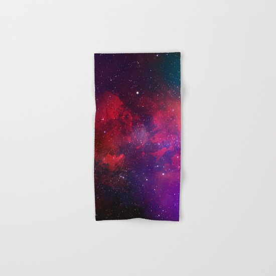 Purple & Red Watercolor Space Pattern Hand & Bath Towel