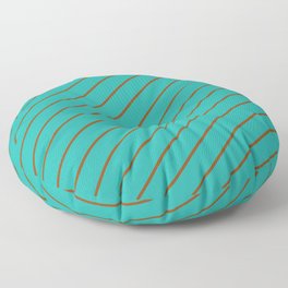 [ Thumbnail: Light Sea Green and Brown Colored Stripes Pattern Floor Pillow ]